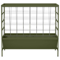 Produktbild för Lantbruks Foderautomat Olivgrön 100 x 60 x 90 cm