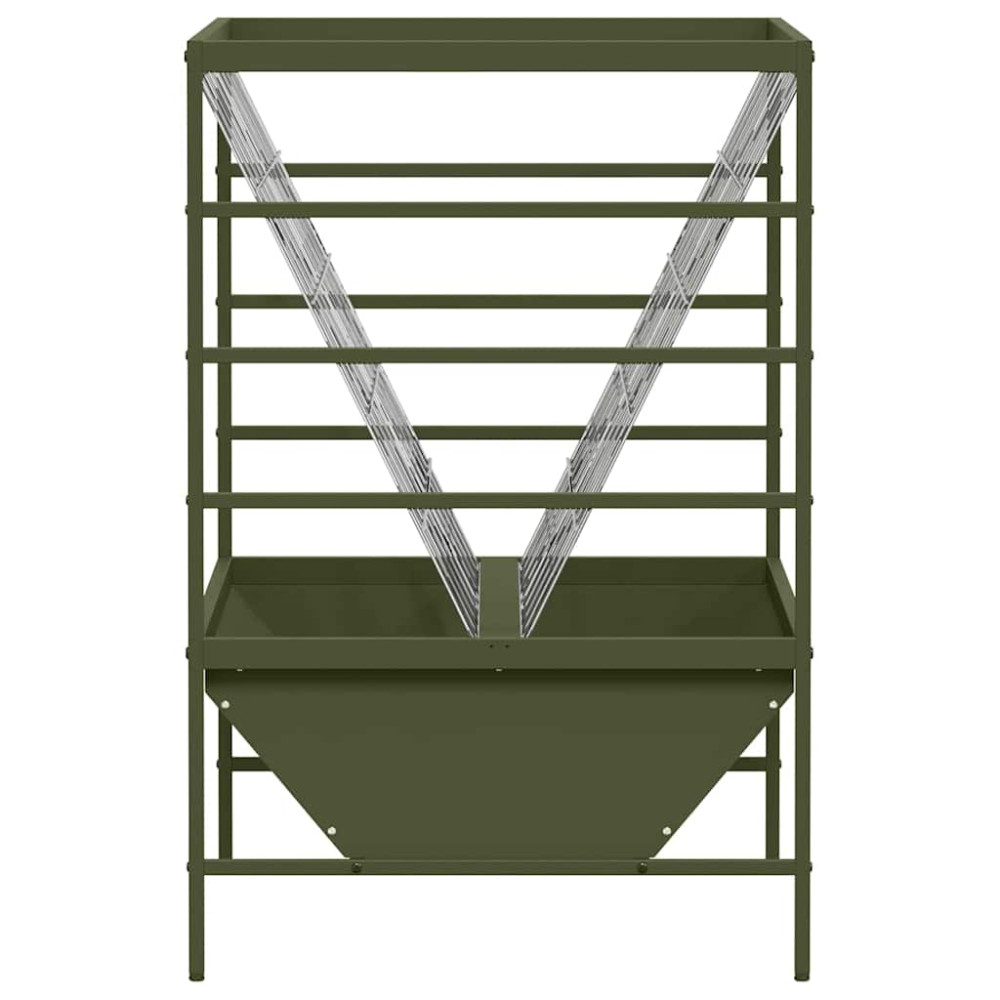 Produktbild för Lantbruks Foderautomat Olivgrön 100 x 60 x 90 cm