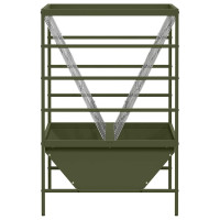 Produktbild för Lantbruks Foderautomat Olivgrön 100 x 60 x 90 cm