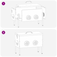 Produktbild för Hönsfodertråg 2 pcs Silver 41,5 x 20,5 x 33 cm