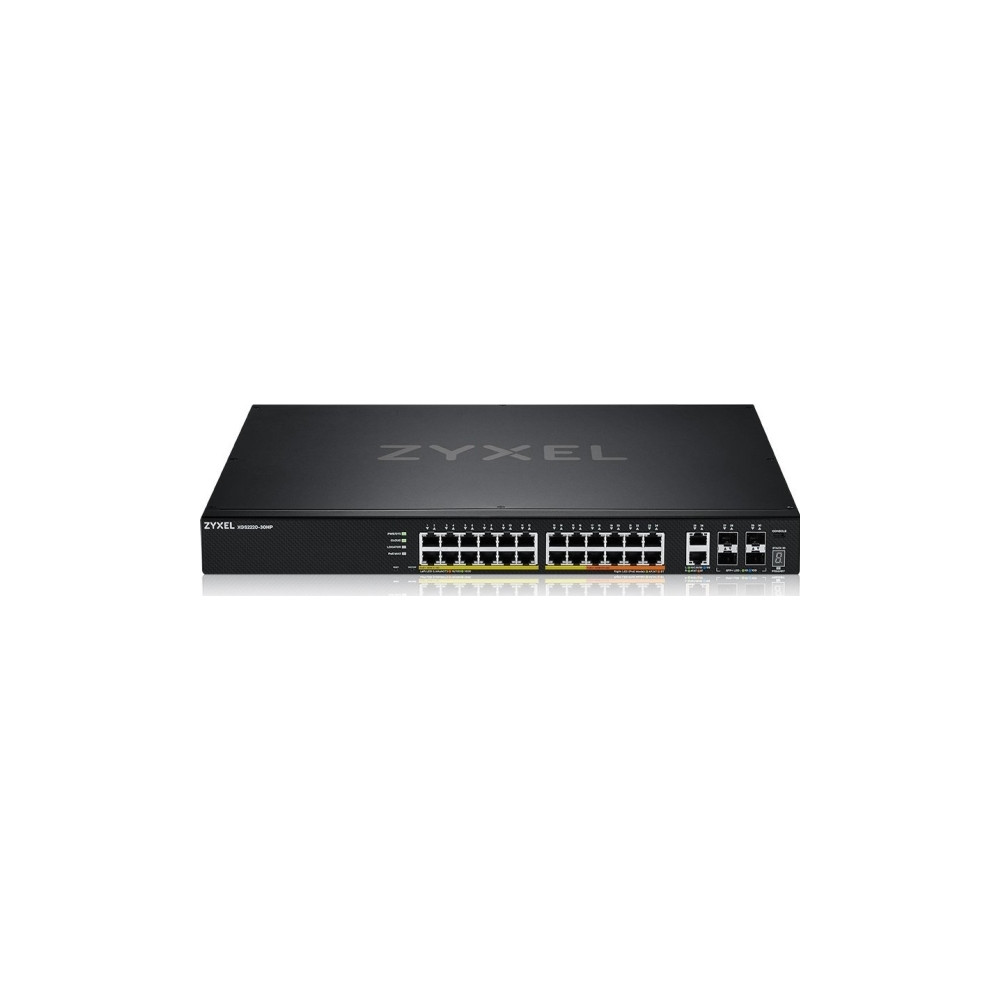 Produktbild för Zyxel XGS2220 Series XGS2220-30HP - switch - 24-portars GbE L3-åtkomst, NebulaFLEX Cloud med 6 10G uplink - 30 portar - Administrerad - rackmonterbar