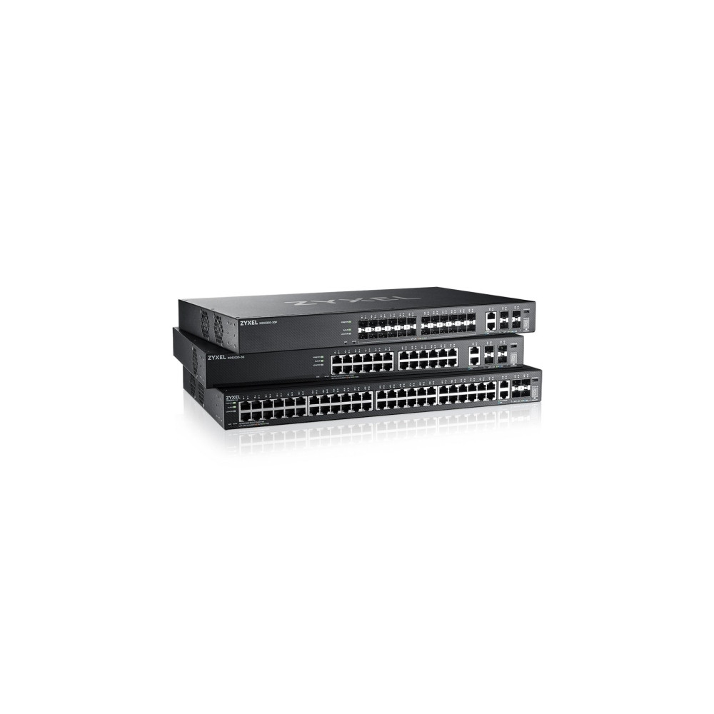 Produktbild för Zyxel XGS2220 Series XGS2220-30HP - switch - 24-portars GbE L3-åtkomst, NebulaFLEX Cloud med 6 10G uplink - 30 portar - Administrerad - rackmonterbar