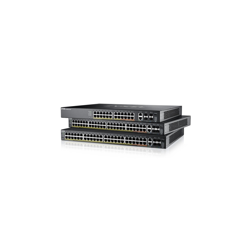 Produktbild för Zyxel XGS2220 Series XGS2220-30HP - switch - 24-portars GbE L3-åtkomst, NebulaFLEX Cloud med 6 10G uplink - 30 portar - Administrerad - rackmonterbar