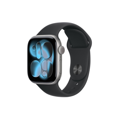 Apple Apple Watch Series 11 (GPS + Cellular) - rymdgrå aluminium - smart klocka med sportband - svart - 64 GB