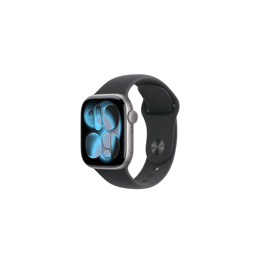 Produktbild för Apple Watch Series 11 (GPS + Cellular) - rymdgrå aluminium - smart klocka med sportband - svart - 64 GB