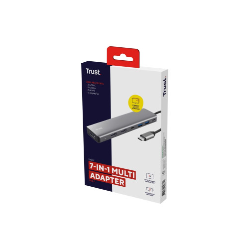 Trust Computer Products Trust Dalyx 7-in-1 USB-C Multiport Adapter - dockningsstation - USB-C 3.2 - 2 x HDMI, DP