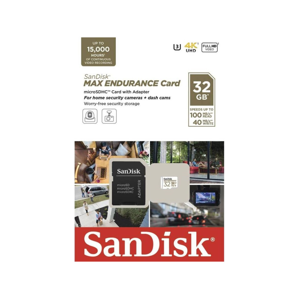 Produktbild för SanDisk Max Endurance - flash-minneskort - 32 GB - microSDHC UHS-I