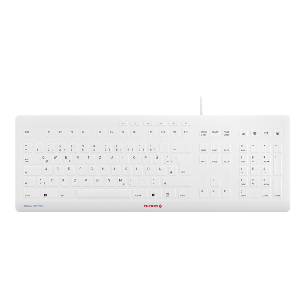 Produktbild för CHERRY STREAM - tangentbord - tysk - vitgrå Inmatningsenhet