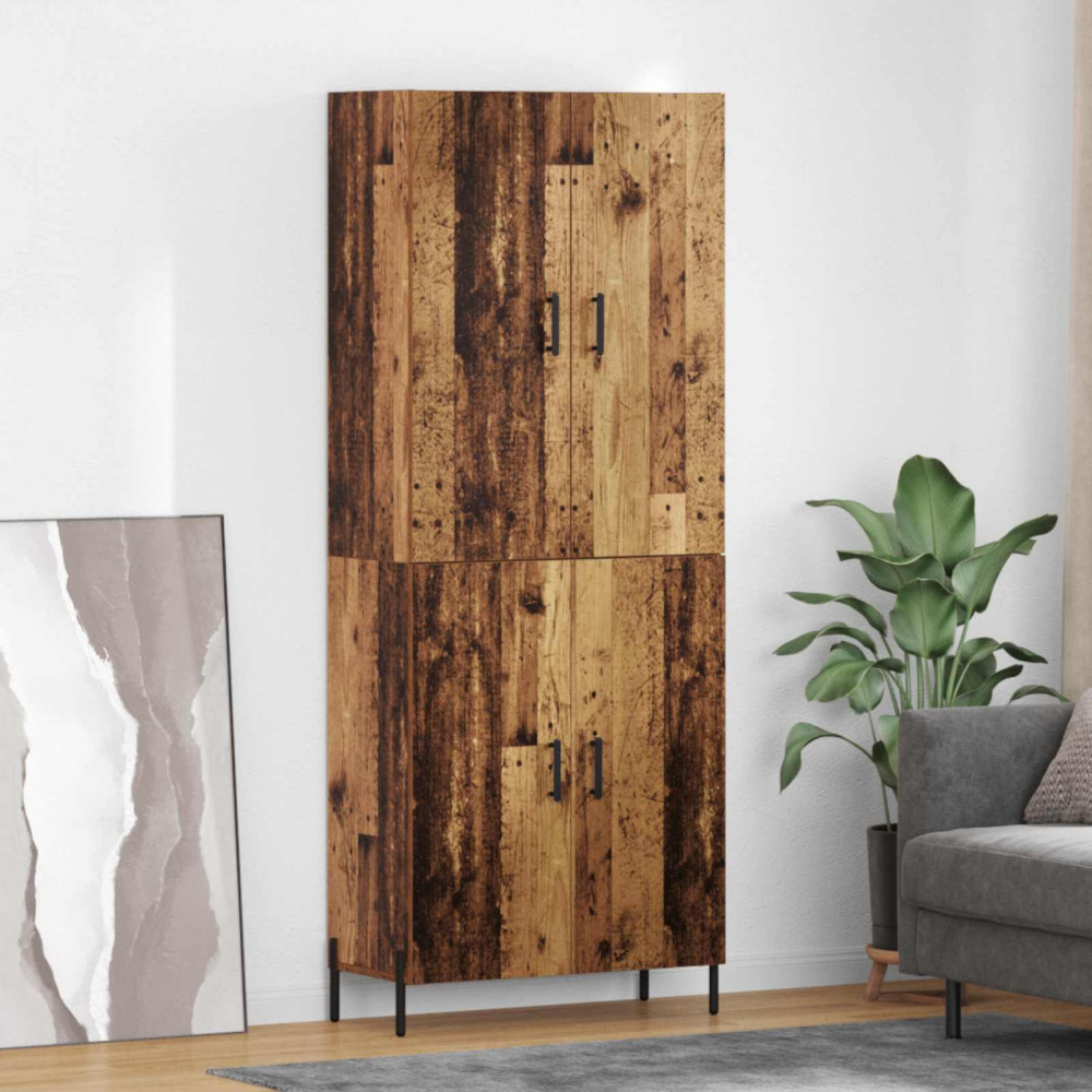 Produktbild för Skåp Gammalt trä 69,5 x 34 x 180 cm Konstruerat trä