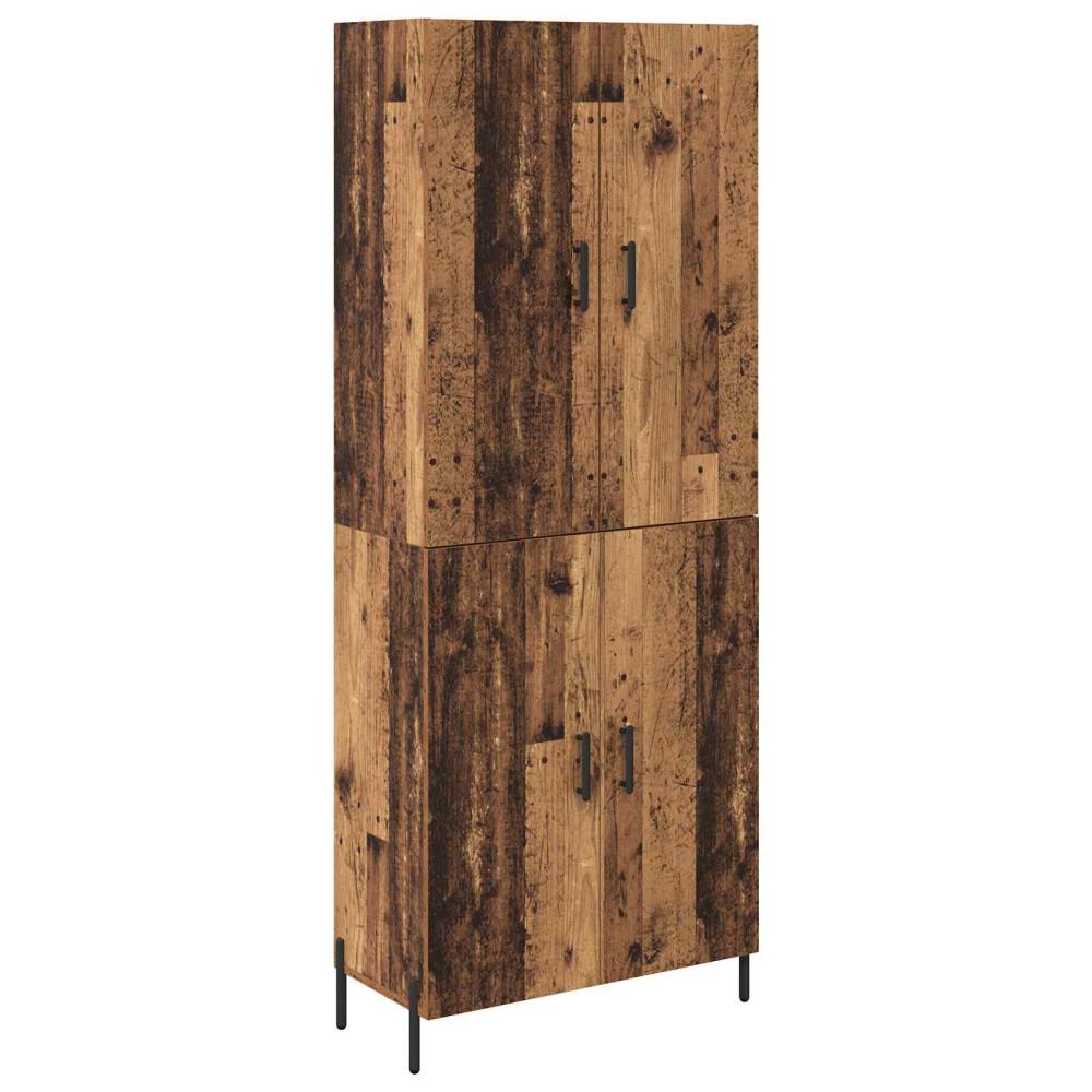 Produktbild för Skåp Gammalt trä 69,5 x 34 x 180 cm Konstruerat trä