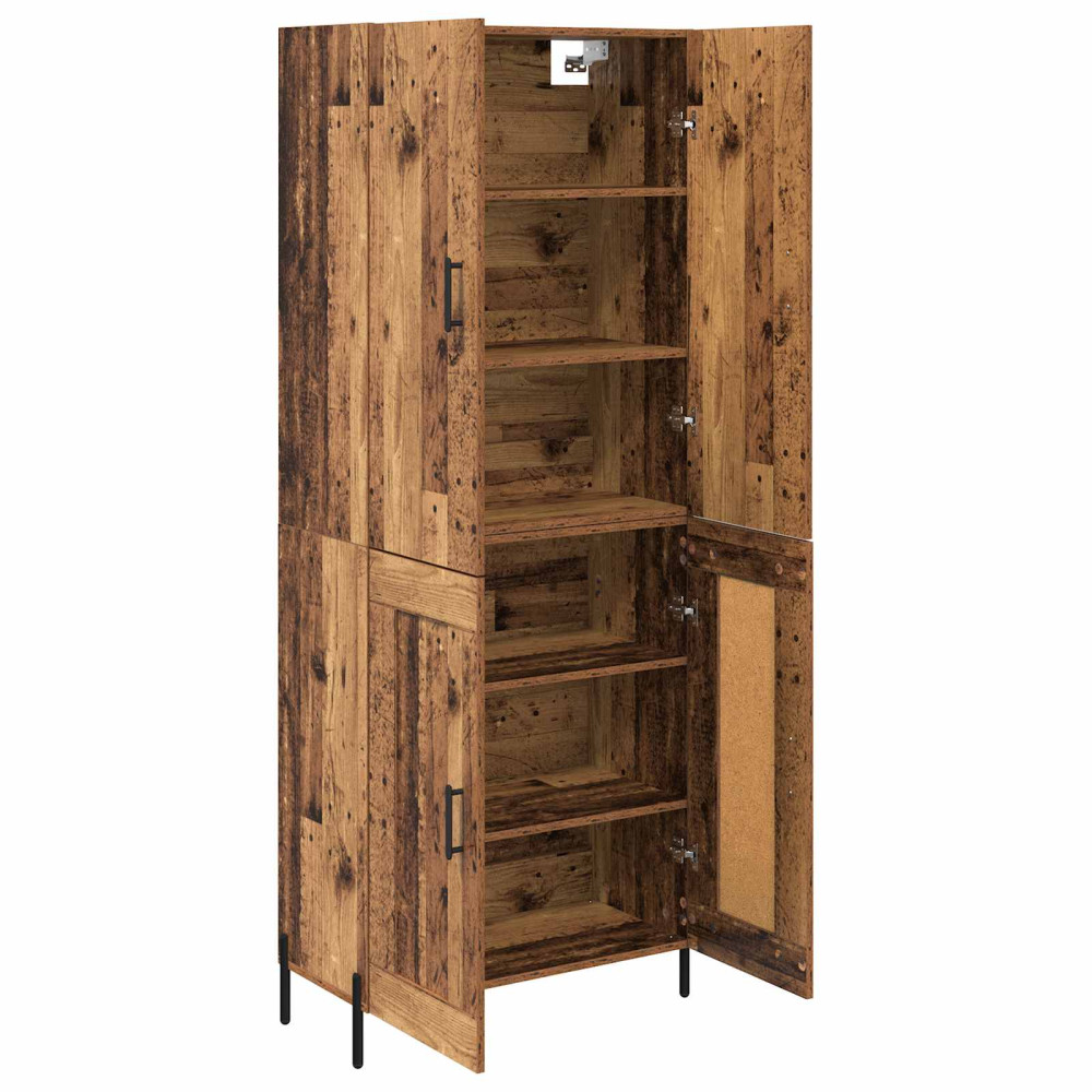 Produktbild för Skåp Gammalt trä 69,5 x 34 x 180 cm Konstruerat trä