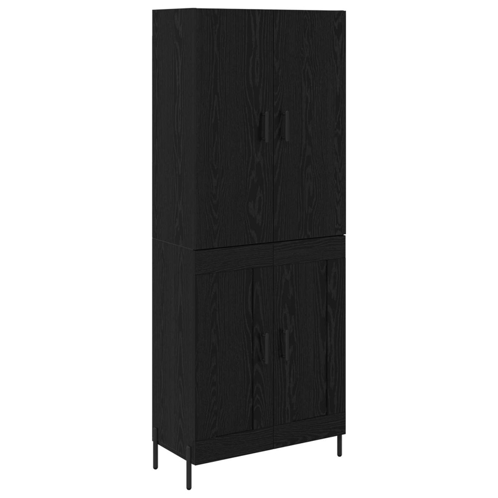 Produktbild för Skåp Väggmonterad Svart Ek 69,5 x 34 x 180 cm Konstruerat trä