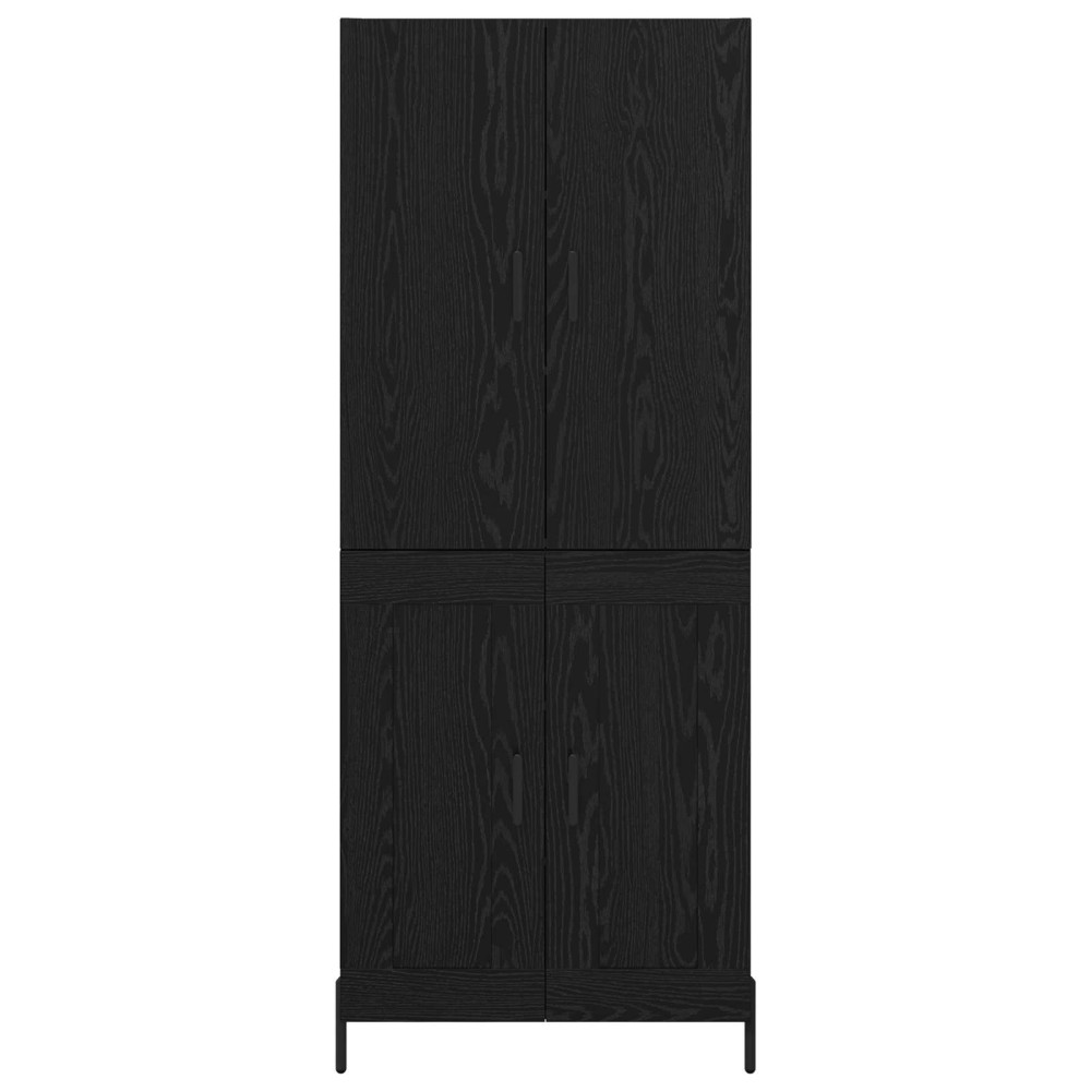 Produktbild för Skåp Väggmonterad Svart Ek 69,5 x 34 x 180 cm Konstruerat trä
