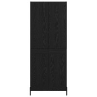 Produktbild för Skåp Väggmonterad Svart Ek 69,5 x 34 x 180 cm Konstruerat trä
