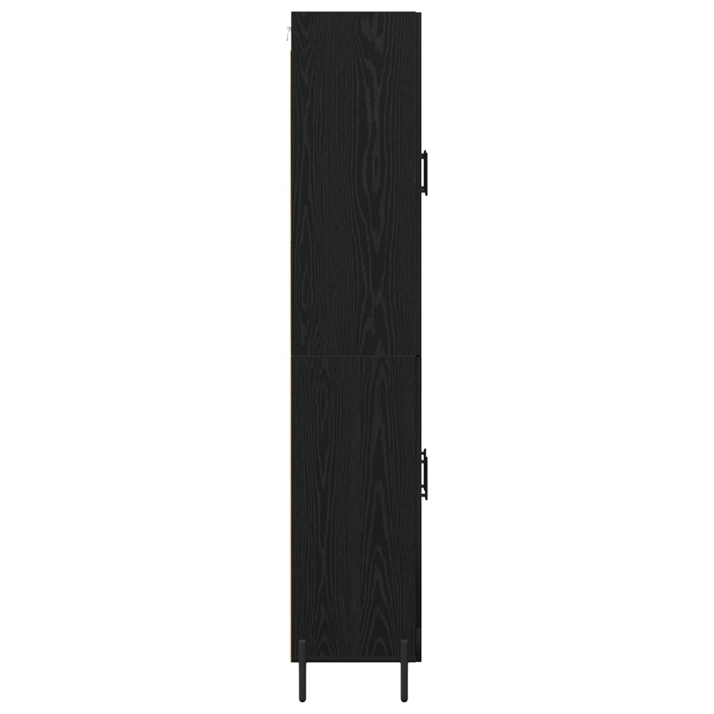 Produktbild för Skåp Väggmonterad Svart Ek 69,5 x 34 x 180 cm Konstruerat trä