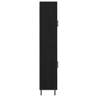 Produktbild för Skåp Väggmonterad Svart Ek 69,5 x 34 x 180 cm Konstruerat trä