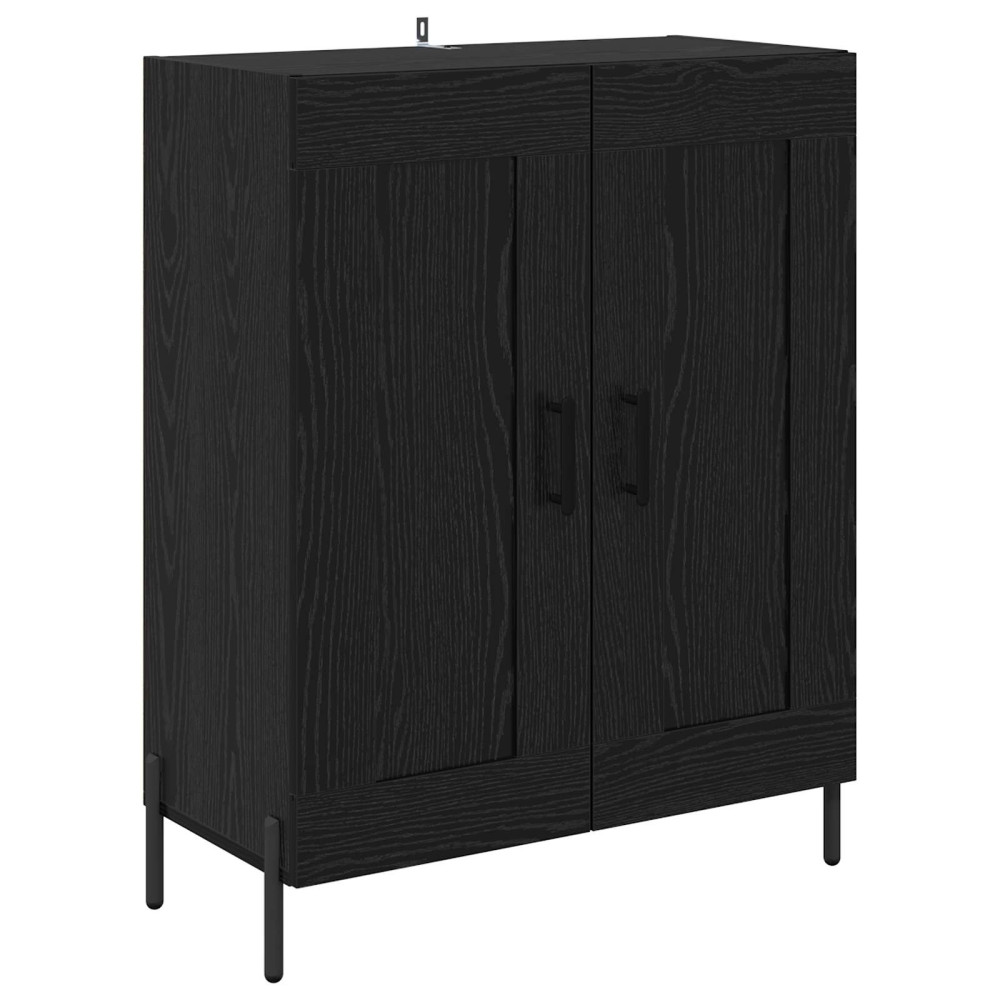 Produktbild för Skåp Väggmonterad Svart Ek 69,5 x 34 x 180 cm Konstruerat trä