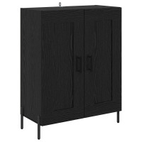 Produktbild för Skåp Väggmonterad Svart Ek 69,5 x 34 x 180 cm Konstruerat trä