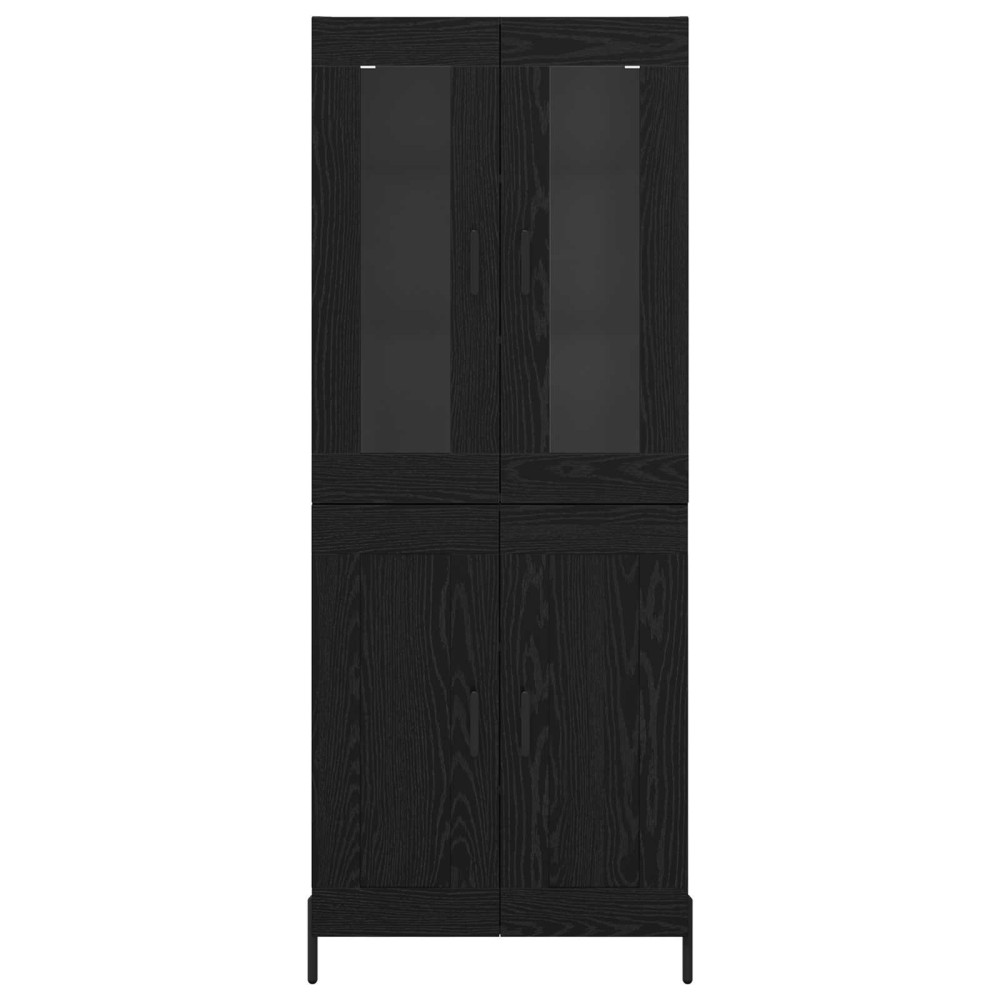 Produktbild för Skåp Väggmonterad Svart Ek 69,5 x 34 x 180 cm Konstruerat trä