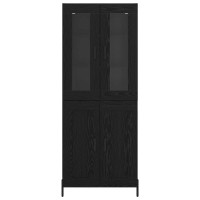 Produktbild för Skåp Väggmonterad Svart Ek 69,5 x 34 x 180 cm Konstruerat trä