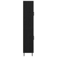 Produktbild för Skåp Väggmonterad Svart Ek 69,5 x 34 x 180 cm Konstruerat trä