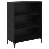 Produktbild för Skåp Väggmonterad Svart Ek 69,5 x 34 x 180 cm Konstruerat trä