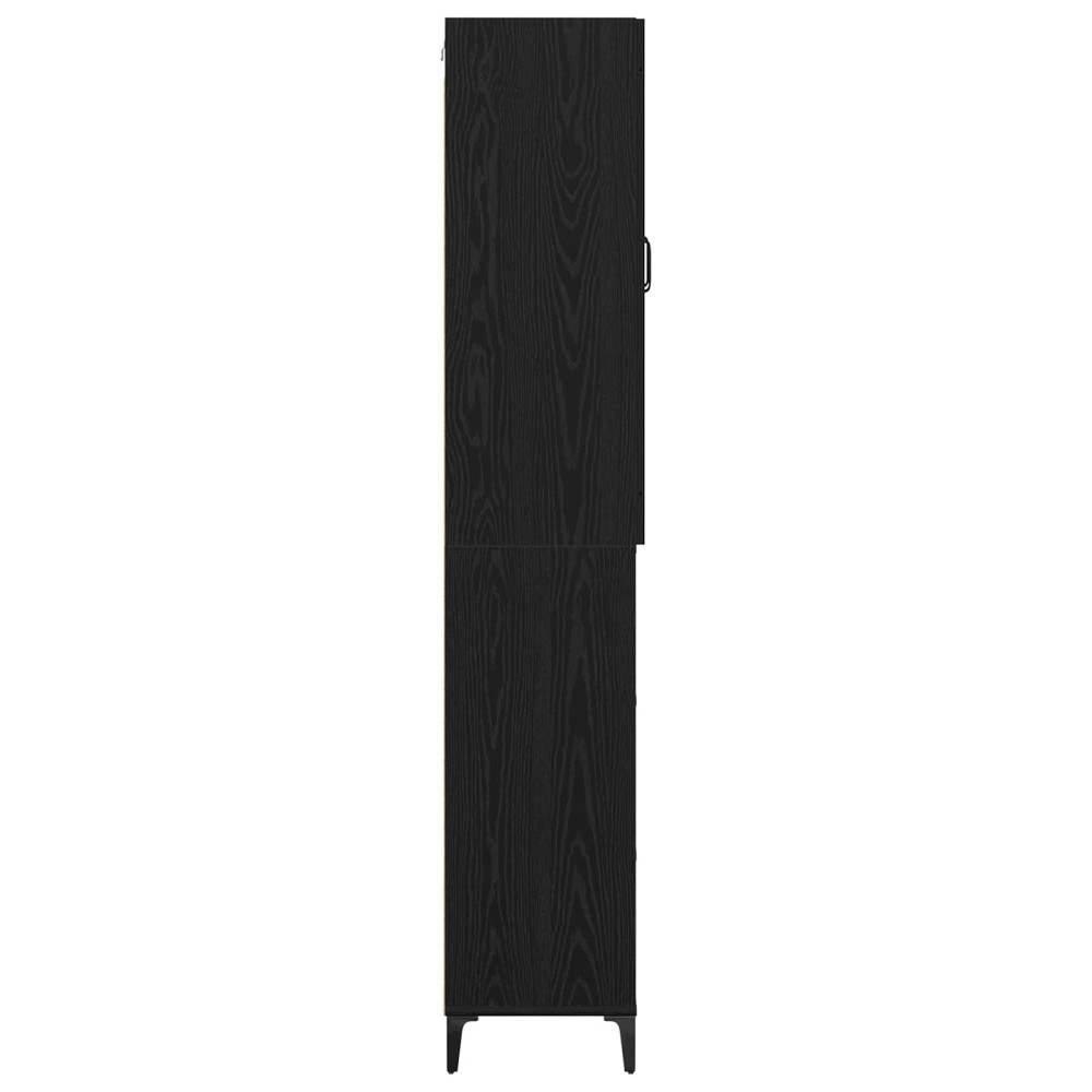 Produktbild för Skåp Väggmonterad Svart Ek 69,5 x 34 x 180 cm Konstruerat trä