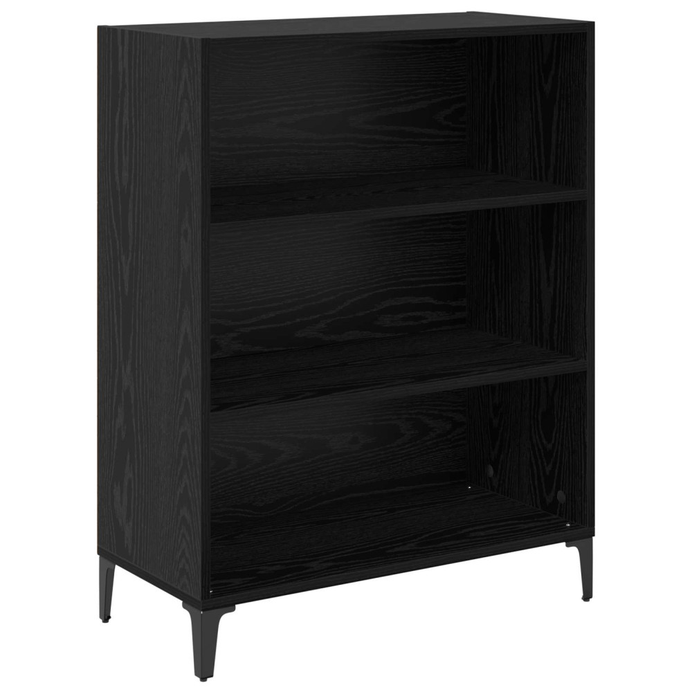 Produktbild för Skåp Väggmonterad Svart Ek 69,5 x 34 x 180 cm Konstruerat trä