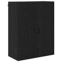 Produktbild för Skåp Väggmonterad Svart Ek 69,5 x 34 x 180 cm Konstruerat trä