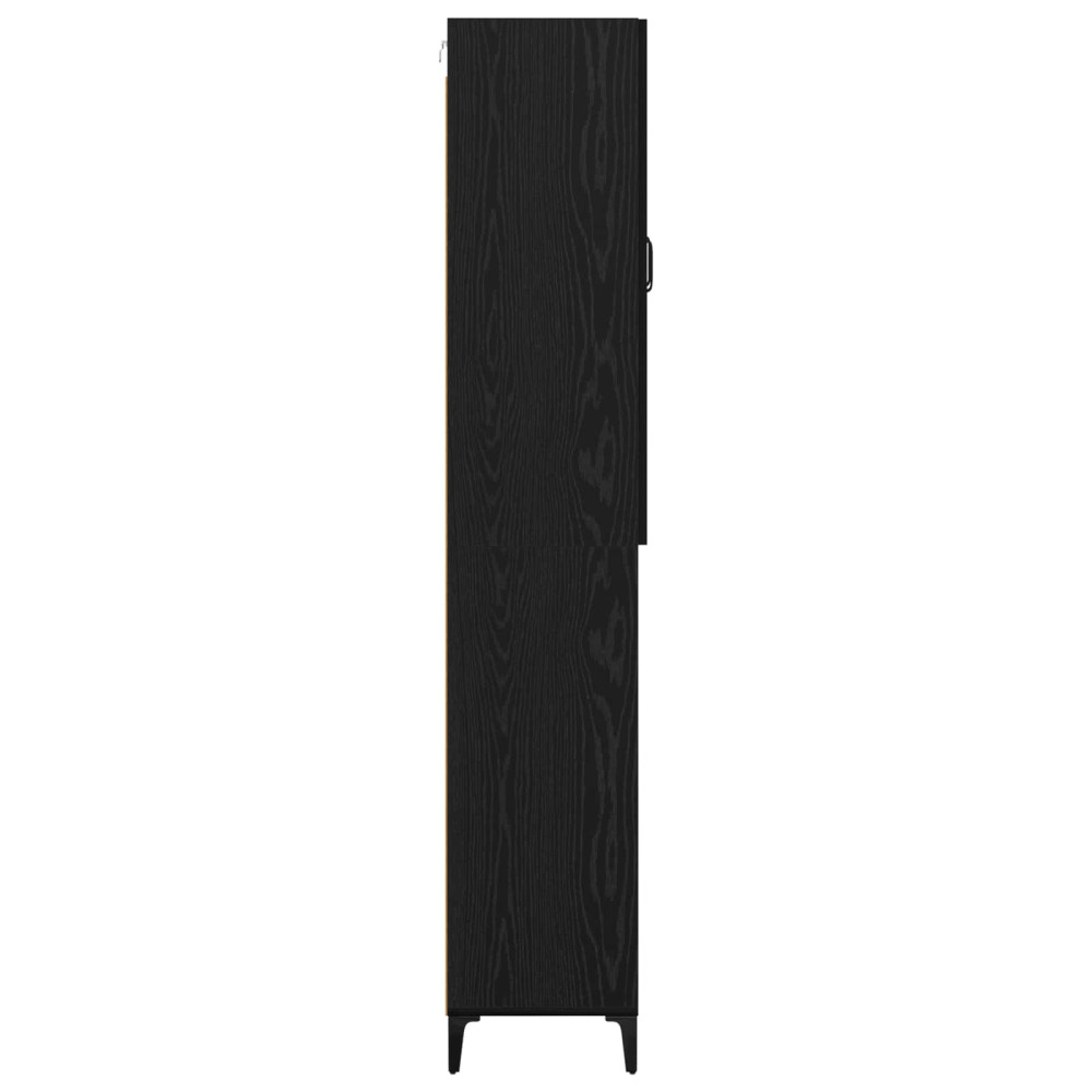 Produktbild för Skåp Väggmonterad Svart Ek 69,5 x 34 x 180 cm Konstruerat trä