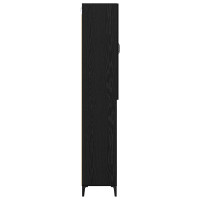 Produktbild för Skåp Väggmonterad Svart Ek 69,5 x 34 x 180 cm Konstruerat trä