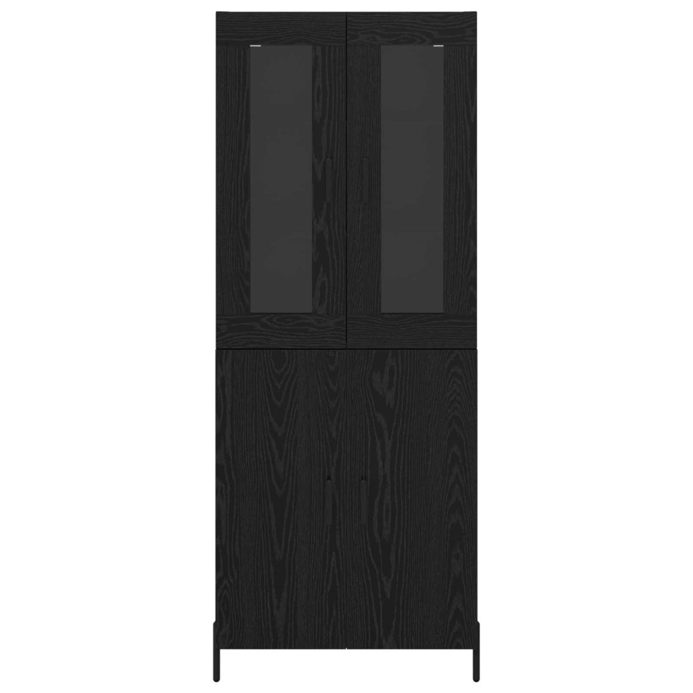 Produktbild för Skåp Väggmonterad Svart Ek 69,5 x 34 x 180 cm Konstruerat trä
