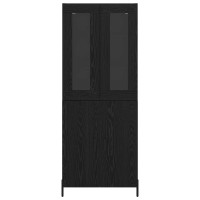 Produktbild för Skåp Väggmonterad Svart Ek 69,5 x 34 x 180 cm Konstruerat trä