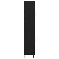 Produktbild för Skåp Väggmonterad Svart Ek 69,5 x 34 x 180 cm Konstruerat trä