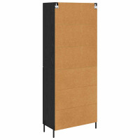 Produktbild för Skåp Väggmonterad Svart Ek 69,5 x 34 x 180 cm Konstruerat trä