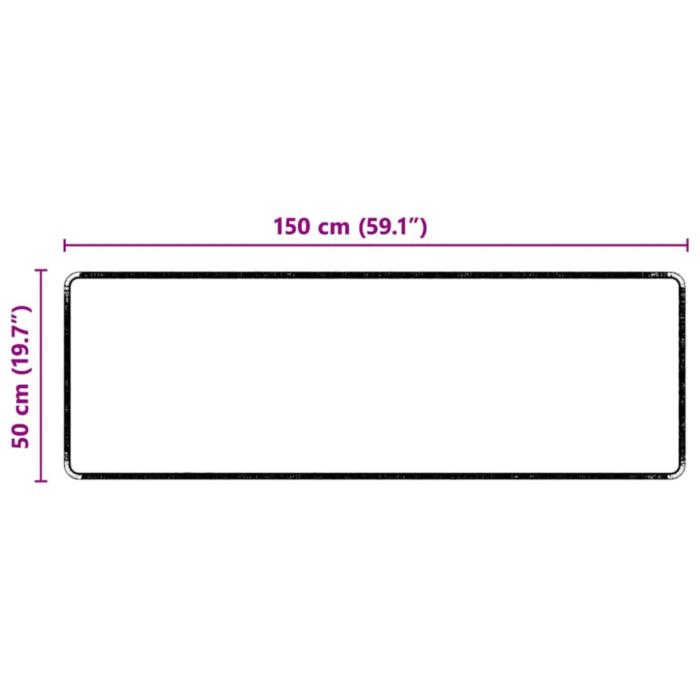 Produktbild för Matta-runner Grå 50 x 150 cm 100% Polypropen Tuft