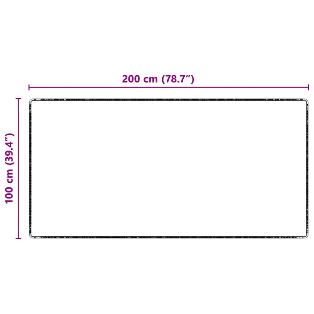 Produktbild för Matta-runner Grå 100 x 200 cm 100% Polypropen Tuft