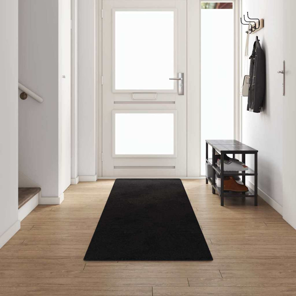Produktbild för Matta-runner Svart 80 x 500 cm 100% Polypropen Tuft