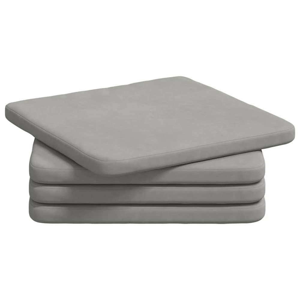 Produktbild för Sittkuddar 4 pcs Ljusgrå 40 x 40 x 3 cm Mikrofiber Tyg
