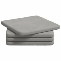 Produktbild för Sittkuddar 4 pcs Ljusgrå 40 x 40 x 3 cm Mikrofiber Tyg