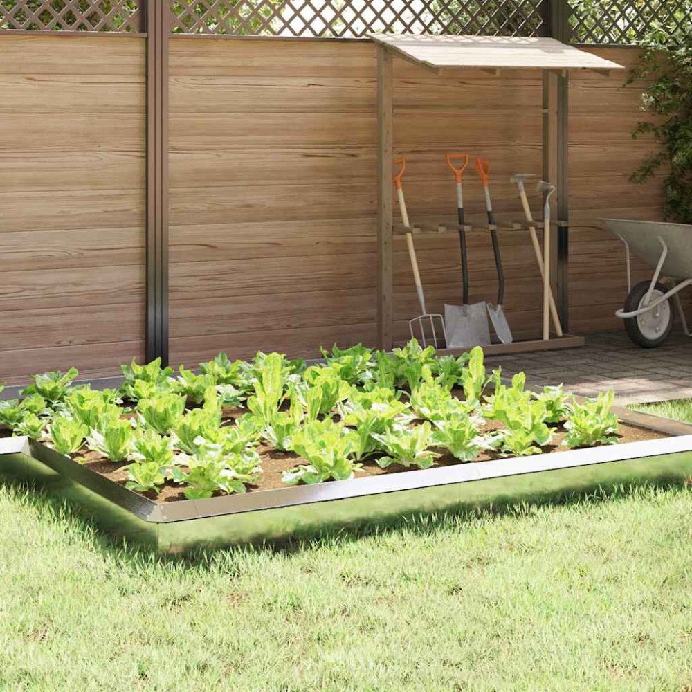 Produktbild för Snigelfence 16 pcs Silver 100 x 3,5 x 25 cm Rostfritt stål