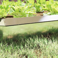Produktbild för Snigelfence 16 pcs Silver 100 x 3,5 x 25 cm Rostfritt stål