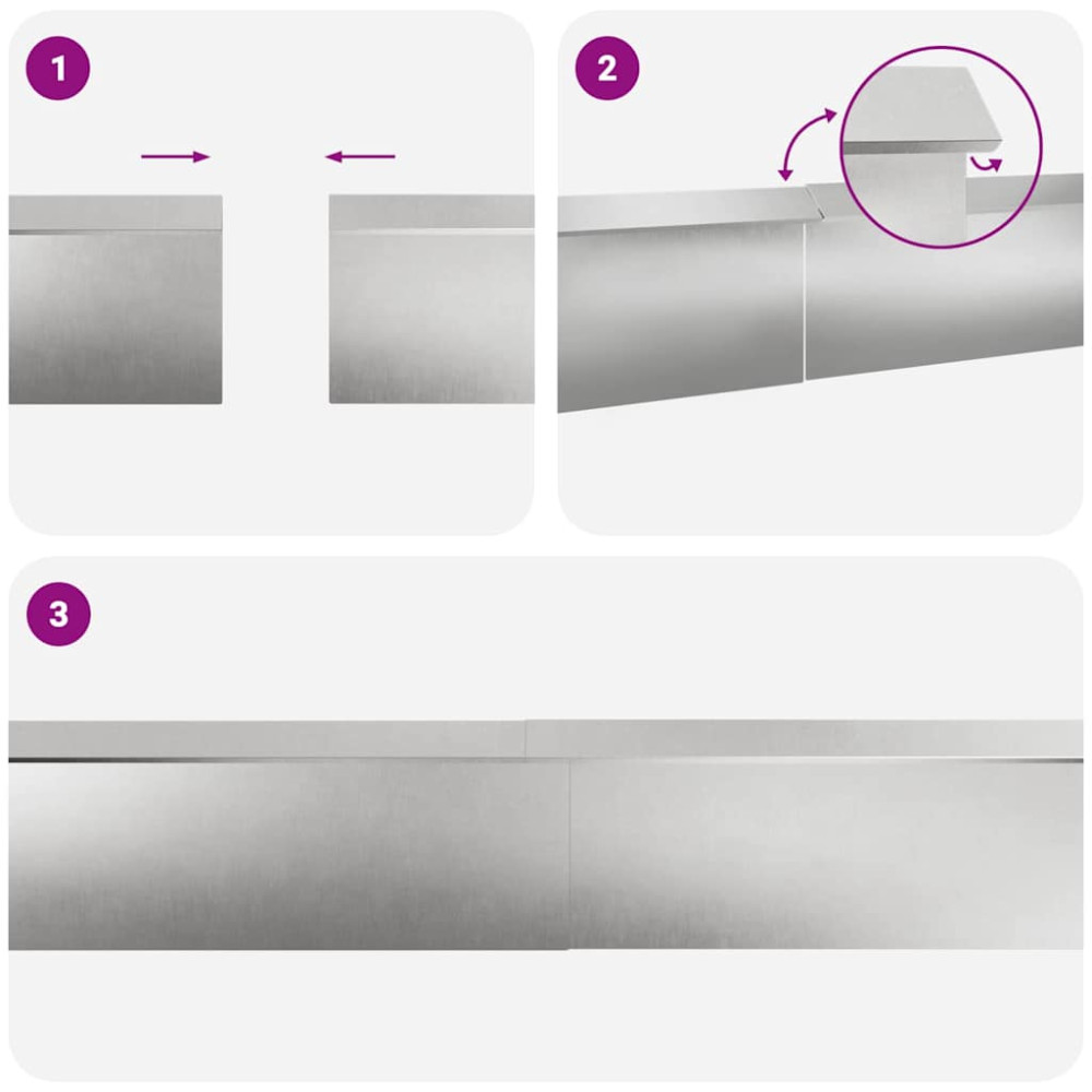 Produktbild för Snigelstaket 8 pcs Silver Rostfritt stål