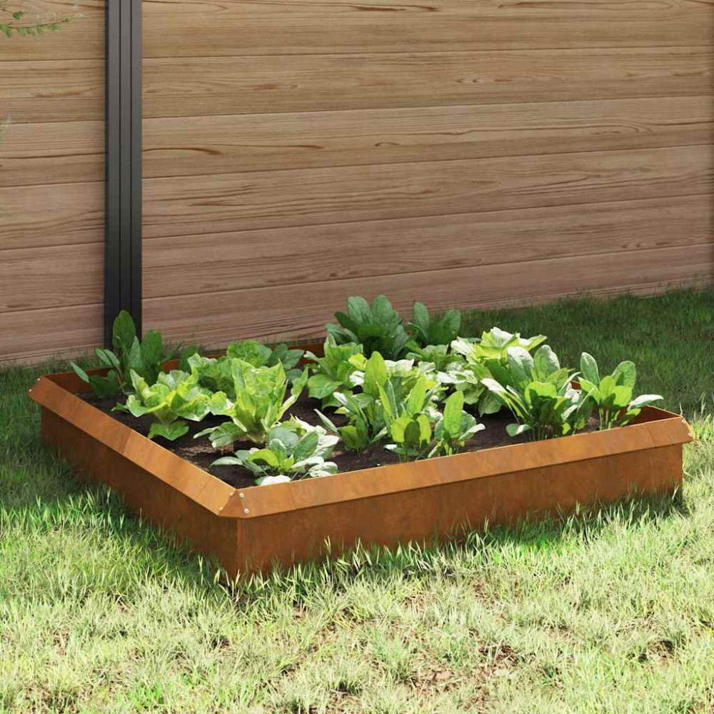 Produktbild för Snigelstaket 8 st 100 x 3,5 x 25 cm Väderbeständig stål Rostig