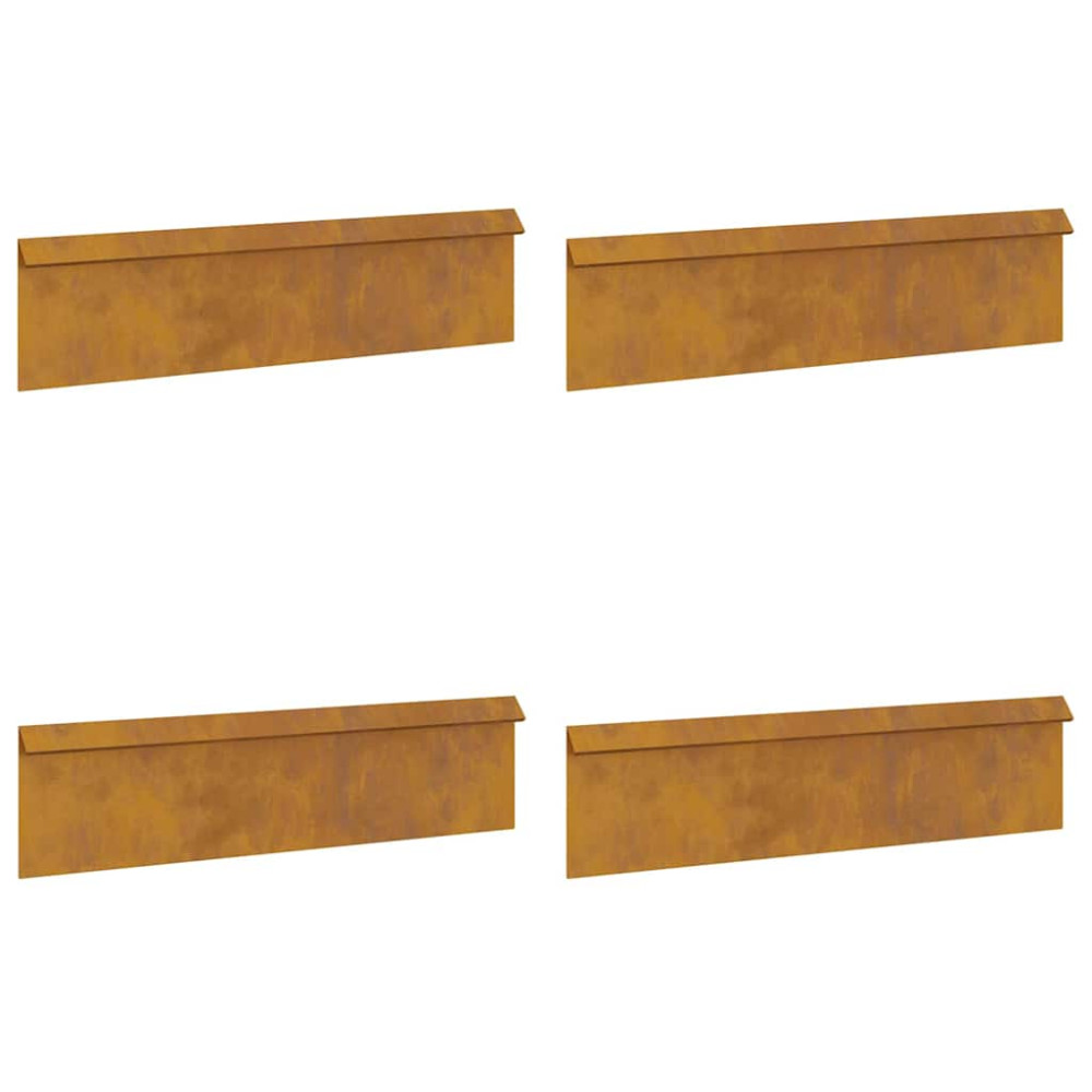 Produktbild för Snigelstaket 8 st 100 x 3,5 x 25 cm Väderbeständig stål Rostig