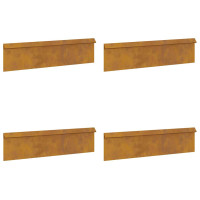 Produktbild för Snigelstaket 8 st 100 x 3,5 x 25 cm Väderbeständig stål Rostig