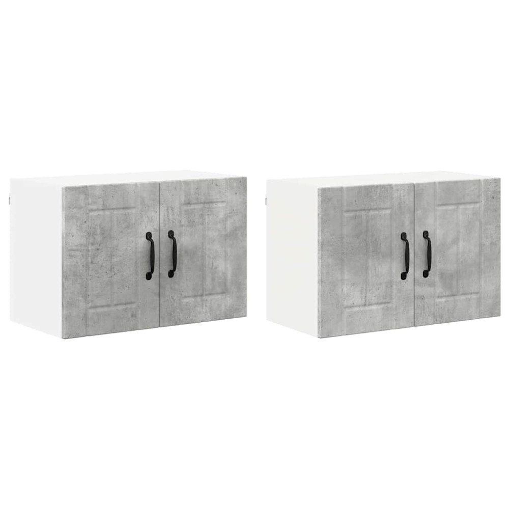 Produktbild för Väggskåp LUCCA 2 pcs Betonggrå 60 x 31 x 40 cm Konstruerat trä
