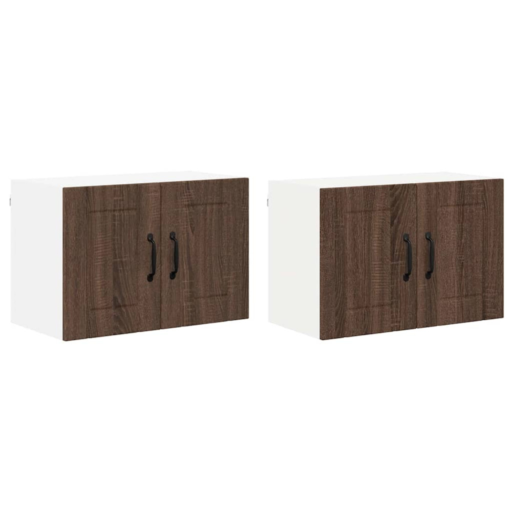 Produktbild för Väggskåp LUCCA 2 pcs Brun ek 60 x 31 x 40 cm Konstruerat trä
