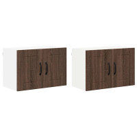Produktbild för Väggskåp LUCCA 2 pcs Brun ek 60 x 31 x 40 cm Konstruerat trä