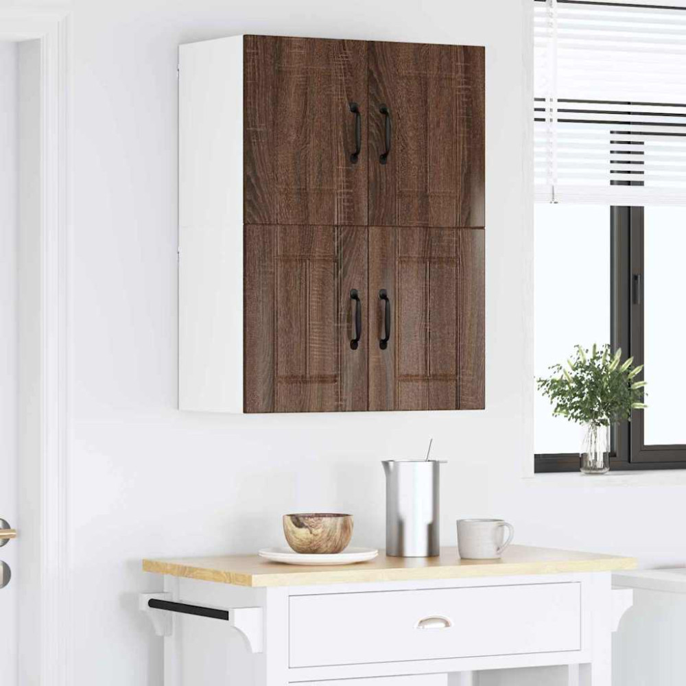 Produktbild för Väggskåp LUCCA 2 pcs Brun ek 60 x 31 x 40 cm Konstruerat trä